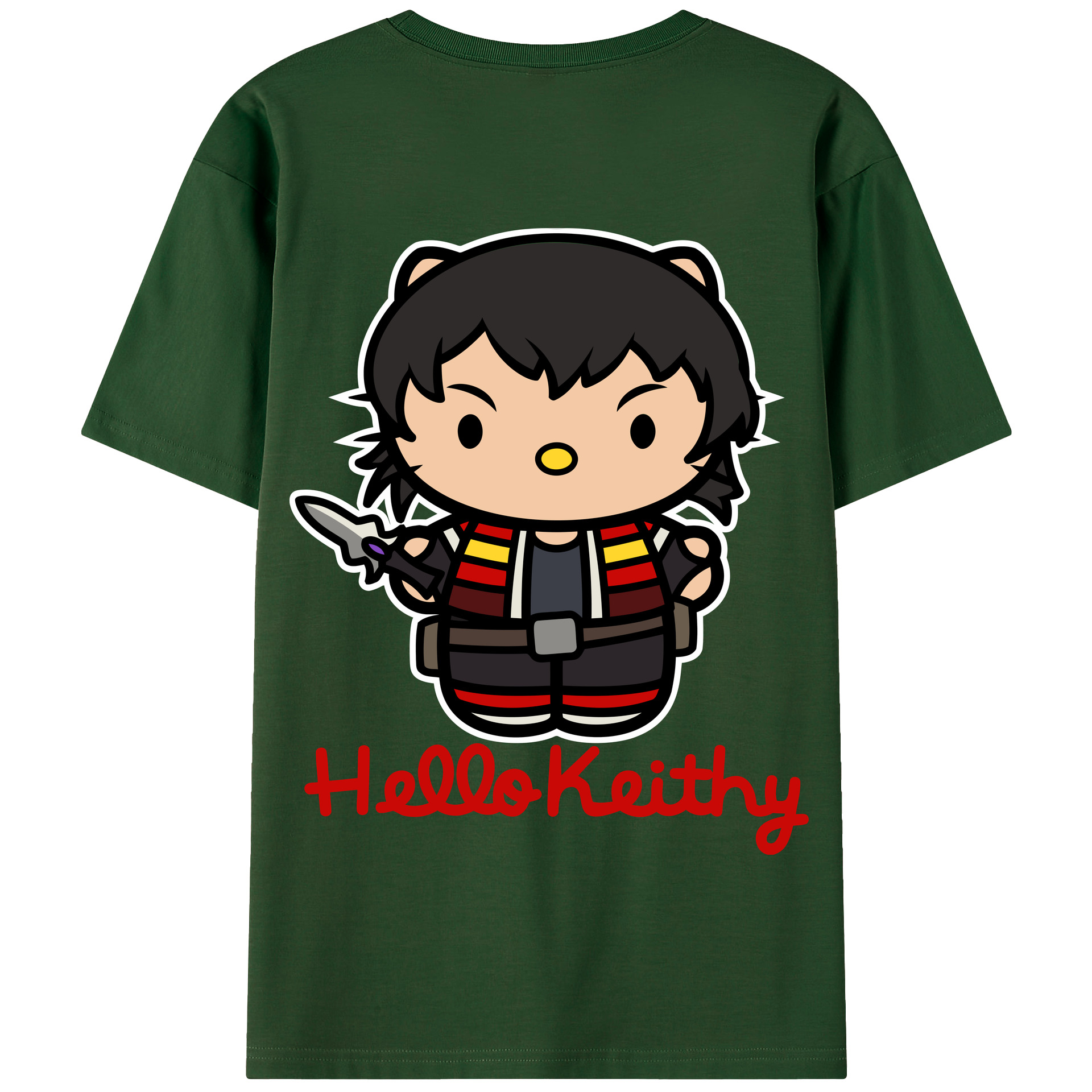 （画像用） Hello Kitty ハローキティ 綿100％半袖Tシャツ（背面プリント）